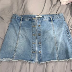 Stylish Button Down Jean Skirt